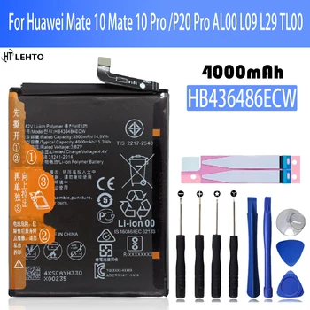 100% высокая емкость HB436486ECW аккумулятор 4000 мАч для аккумуляторов Huawei Mate 10 Mate 10 Pro / P20 Pro AL00 L09 L09 L29 TL00 + Инструменты