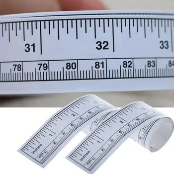 1PC Новая самоклеящаяся метрическая измерительная лента Виниловые серебряные линейки Швейная машина Наклейка Измерительная лента