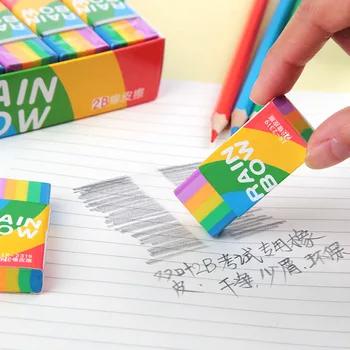 2 шт. Kawaii Rainbow Colors Common Eraser Резиновый ластик Основные студенческие призы Рекламный подарок Канцелярские ластики для детей