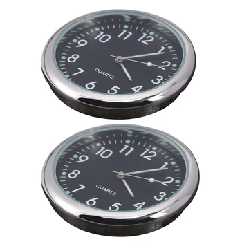 2 шт. Автомобильные часы Кварцевый мини-прибор Светящийся клей для стекло приборной панели Вентиляционные часы