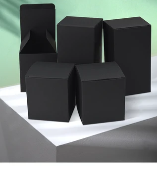 20 шт./лот Оптовая продажа Черный картон Подарочная коробка Упаковочная коробка 350 г Квадратные пустые бумажные пакеты различных размеров
