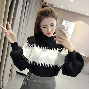 2023 Зима Новый удобный и модный женский свитер-пуловер Элегантный теплый свободный темперамент Универсальный женский свитер