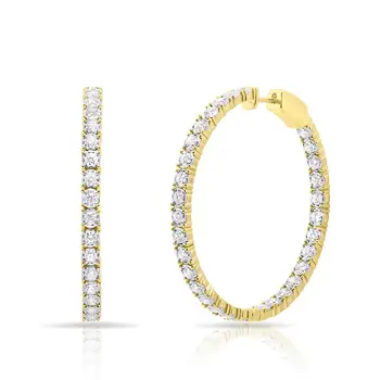 35 мм средний размер CZ Серьга-кольцо для женщин и девочек Классические модные ювелирные изделия со льдом 5A Кубический цирконий