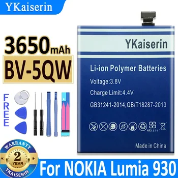 3650mAh YKaiserin Battery BV-5QW BV5QW для NOKIA Lumia 930 Martini Tesla Bateria