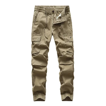97.5% хлопок джоггеры брюки-карго мужские модные повседневные брюки с несколькими карманами мужские уличные брюки однотонные мужские спортивные штаны