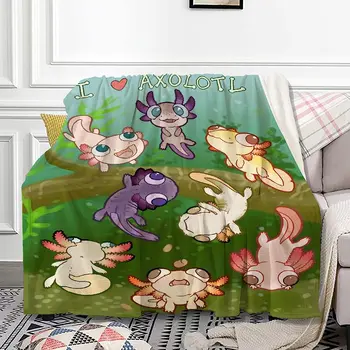 Axolotl & Sea Weed Аквариумное одеяло Фланелевый флис из микрофибры Легкое мягкое уютное одеяло для всего сезона в доме