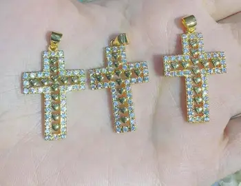 CZ Камень крест сердце ожерелье ожерелье подвески для ювелирных изделий изготовление золотой кулон оптом ft4s