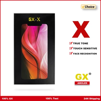 GX Экран Сенсорный Экран Дигитайзер в сборе для дисплея iPhone X, Нет запасных частей для битых пикселей + Быстрая доставка