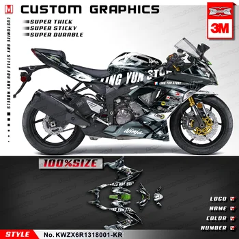 KUNGFU GRAPHICS Персонализированные виниловые наклейки Набор наклеек для спортивного мотоцикла для Kawasaki Ninja ZX-6R 636 2013 2014 2015 2016 2017 2018