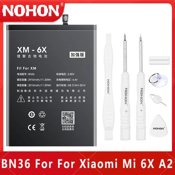 NOHON BN36 Аккумулятор для Xiaomi Mi 6X A2 высокой емкости 3010 мАч Сменные батареи Полимерный литий-ионный мобильный телефон Bateria + Бесплатный инструмент