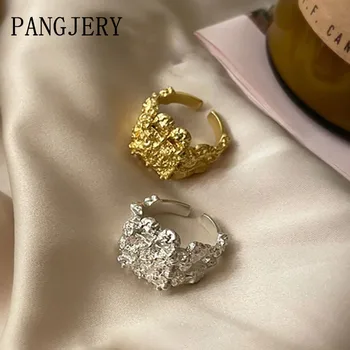 PANGJERY Золотой цвет Открывающиеся кольца для женщин INS Мода Роскошный темперамент Геометрический юбилей Изысканные ювелирные изделия Подарки