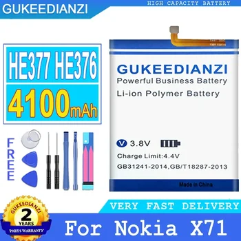 Аккумулятор GUKEEDIANZI для Nokia, Big Power Battery, HE377, HE376, 3.1 Plus, X71, 4100 мАч