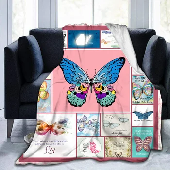 бабочка фланелевое одеяло супер мягкое легкое ультра роскошное флисовое плюшевое одеяло фиолетовые бабочки дизайнерские одеяла