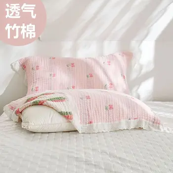 Бамбуково-хлопковое полотенце-подушка типа А, пара летних полотенец-подушек, домашнее утолщенное одинарное двустороннее нескользящее мультяшное хлопковое полотенце