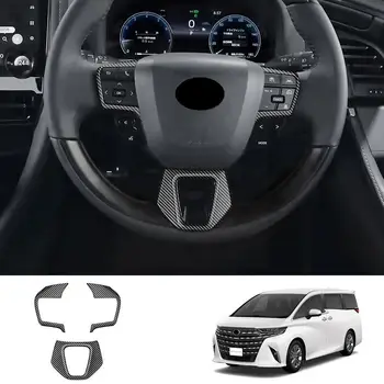 Декоративная крышка для Alphard 40 Series 2023+ ABS Carbon Fiber Рулевое колесо Декоративная крышка Внутренняя кнопка направления E9i8