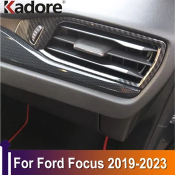 Для Ford Focus 2019-2021 2022 2023 Аксессуары для интерьера из углеродного волокна Автомобильный стайлинг Крышка кондиционера Отделка розетки переменного тока