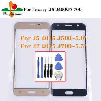 Для Samsung Galaxy J5 2015 J500 J500H Передний сенсорный экран Панель ЖК-дисплей из стекла Крышка Объектив для Galaxy J7 2015 J700 SM-J700F J700H