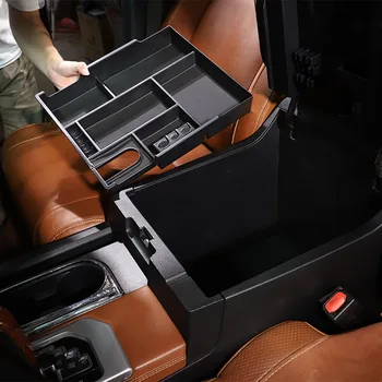 Для Toyota Tundra Sequoia 2014-2020 ABS Черный Автомобиль Центральный Подлокотник Коробка Внутреннее Хранение Bbox Лоток для мобильного телефона Автомобильные аксессуары