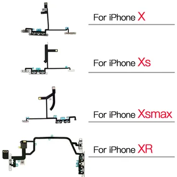Замена Volume Flex для iPhone X XR XS XS Max Регулировка громкости Кнопка отключения звука Гибкий кабель с металлическими кронштейнами