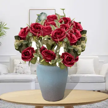 Искусственная искусственная шелковая роза Бессмертный цветочный стол Центральные элементы Искусственная роза Принадлежности для вечеринок