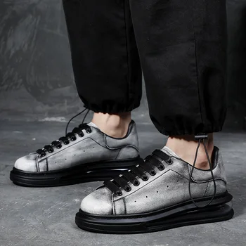 итальянский бренд дизайнер мужская обувь на плоской подошве для отдыха на открытом воздухе обувь из натуральной кожи дышащая воздушная подушка кроссовки обувь на платформе