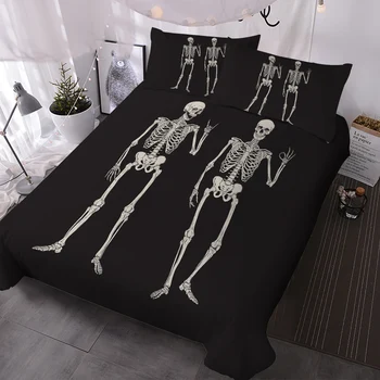 Комплект постельного белья из стоящей человеческой кости Декоративный пододеяльник из 3 предметов с 2 подушками Shams