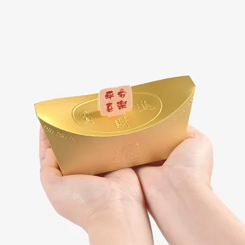 Креативная складная коробка конфет в форме золотого слитка 10 шт./компл. Новогодняя упаковка конфет Подарочная коробка Мини Новогодние товары Подарочная упаковка