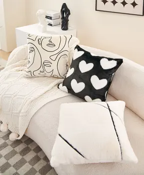 Модная прохладная подушка / чехол almofadas подросток, современный чехол для подушки сиденья в сердце 45 50, декоративная наволочка