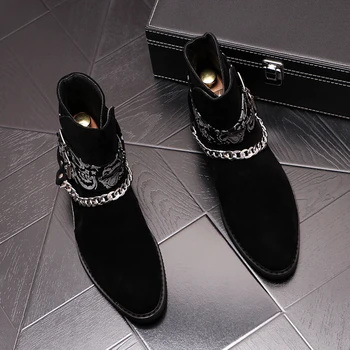 Мужчины в английском стиле досуг панк ночной клуб платье ковбойские сапоги обувь из натуральной кожи красивые ботинки челси лодыжки ботас chaussure