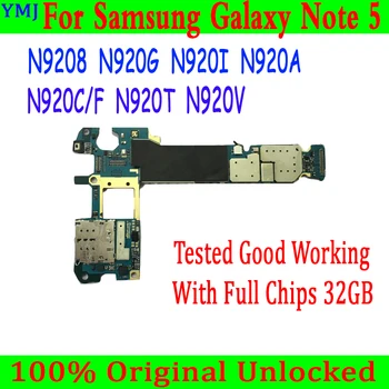 Оригинальная материнская плата для разблокировки для Samsung Galaxy Note 5 N9208 N920V Материнская плата 32 ГБ для Samsung N9208 Материнская плата Бесплатная доставка