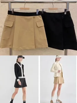  Осень и зима Новая индивидуальная короткая юбка из спортивной ткани с двойным карманом для стройного и высокого внешнего вида