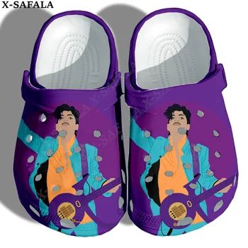 Принц Роджерс Нельсон Фиолетовый 3D-печать Мужчины Женщины Сабо Тапочки Детская обувь EVA Легкий вес Сандалии Летний пляж На открытом воздухе-5