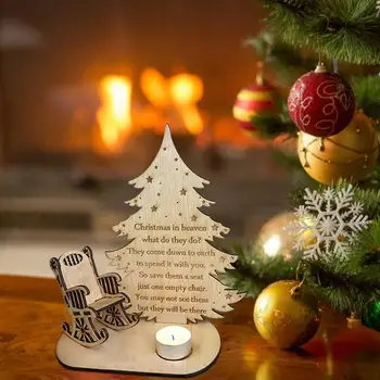 Рождественская поминальная свеча Украшение Деревянное небесное рождественское кресло-качалка в память о близких (со свечами)