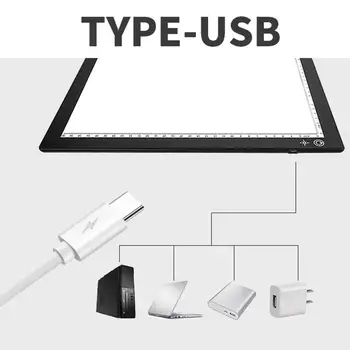  с Scale 1 Set Lockdown USB Питание от USB A4 Светодиодная копировальная доска Light Pad Kit Пластиковая доска для рисования с регулируемой яркостью для дома