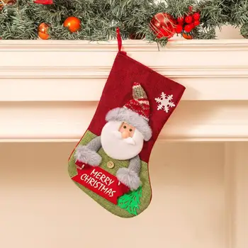 Украшение лестницы Чулки Алфавит Рождественские носки Праздничный мультяшный дизайн Рождественский чулок Подарочный пакет для камина