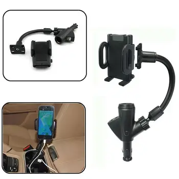 Универсальный автомобильный держатель для телефона прикуривателя Перезаряжаемый двойной USB 5v 2a Электронный держатель для GPS-навигации Аксессуары для интерьера
