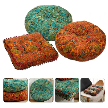 хлопок лен квадратная подушка сиденья утолщение подушки стула эркер татами татами круглый марокканский футон напольная подушка бохо домашний декор