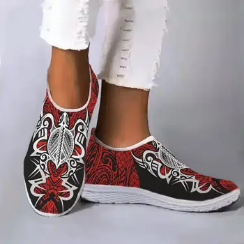 אופנה צב מרקם בוהמי הדפסת סניקרס להחליק על אור רשת נעלי קיץ לנשימה דירות נעלי Сапатос